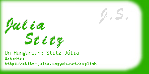julia stitz business card